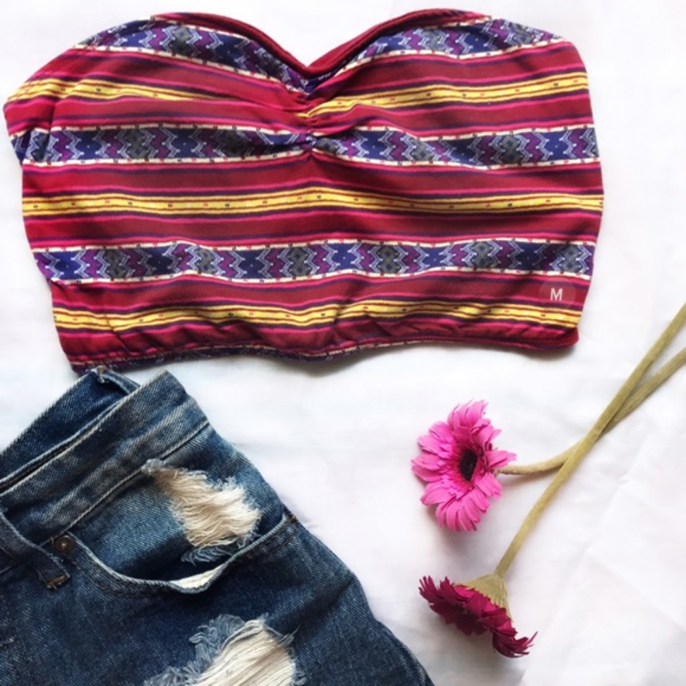 HP⭐️ Aztec print tribal tube top bikini bralette crop top S